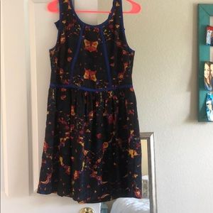 Black dress with colored design